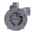 Industrial pump component with bolts and inlet/outlet ports; CORKEN logo on front flange.