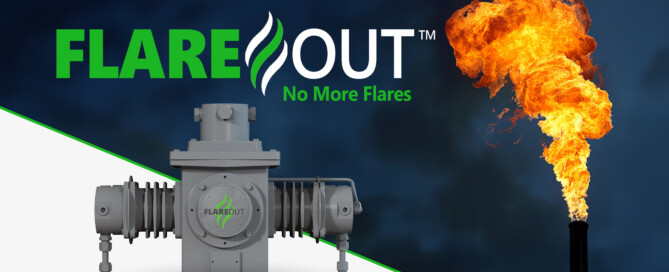 Promotional banner showing a gray industrial valve with the FlareOut logo and a large orange flame on the right.